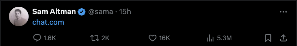 sam altman chat.com X.com tweet 